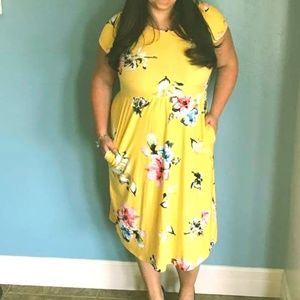 Yellow floral dress